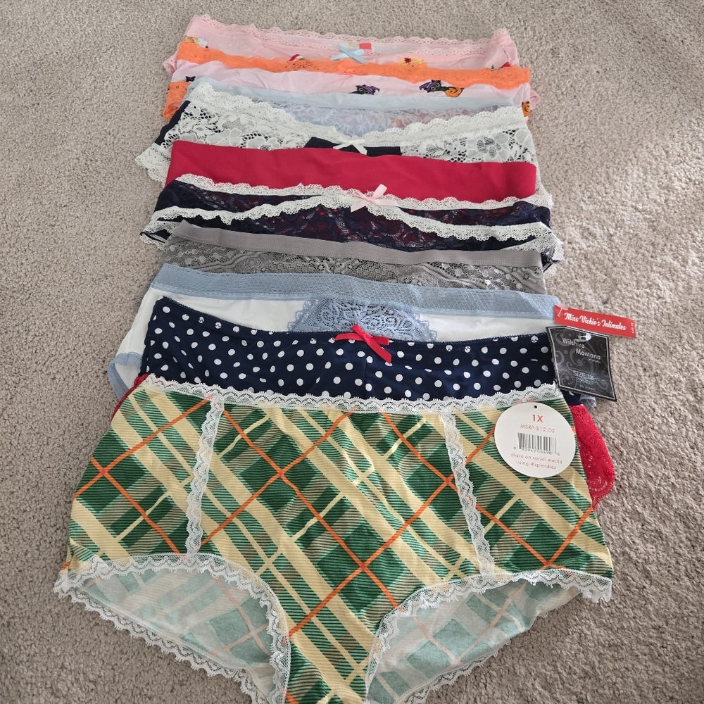 Splendies Set of 12 Womens Underwear Mixed Lace Size 1X/2X